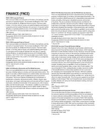 Finance (FNCE) | Penn Catalog