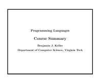 Course Summary