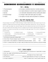 Physical Properties & Changes