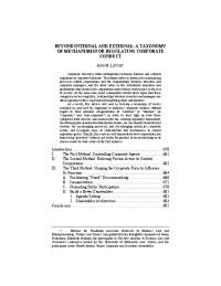 A Taxonomy of Mechanisms for Regulating Corporate Conduct