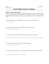 CS107 Midterm Practice Problems