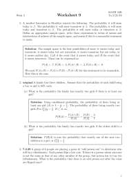 Probability and Statistics Exercises: Worksheet 9 - MATH 10B