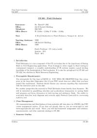 CE 360 – Fluid Mechanics Instructor: Dr. David F. Hill Office