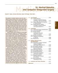Medical Robotics and Computer-Integrated Surgery