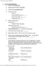 Discrete Mathematics Course Outline: MATH M21 at Moorpark College