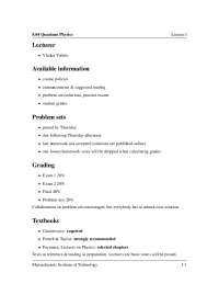 8.04 Quantum Physics Lecture I