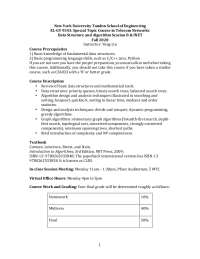 Special Topic Course in Telecom Networks Data Structure ...