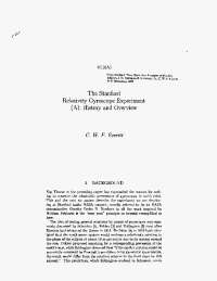The Stanford Relativity Gyroscope Experiment: History and Overview