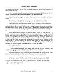 Nuclear Physics Worksheet
