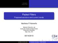 Packet Filters: Proposed Solutions and Current Trends
