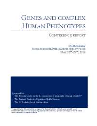 GENES AND COMPLEX HUMAN PHENOTYPES