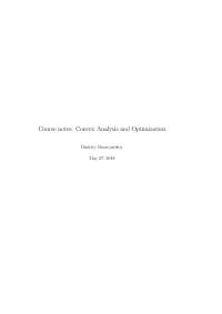 Course notes: Convex Analysis and Optimization