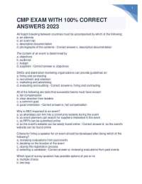 CMP EXAM WITH 100% CORRECT ANSWERS 2023