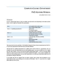 computer science department phdadvising manual | jhu cs
