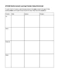 APS360 Reinforcement Learning Problem Setup Worksheet