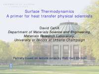 Surface Thermodynamics