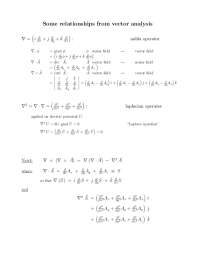 Vector Analysis Relationships