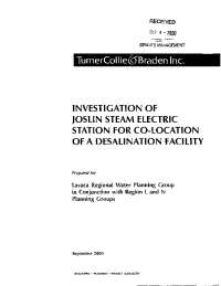 Investigation of Joslin Steam Electric Station for Co-Location of a Desalination Facility