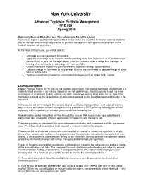 Advanced Topics in Portfolio Management FRE 6991 Spring ...