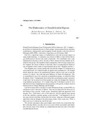 The Mathematics of Donald Gordon Higman