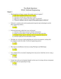 IT242: Software Engineering - Chapter 1 & 2 & 6 & 7 Test Bank Questions