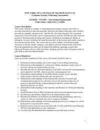 CST2307 – Networking Fundamentals - City Tech