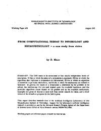 Understanding Complex Information-Processing Systems: A Case Study from Vision