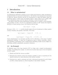 Math 407 — Linear Optimization