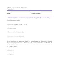 CSE 240: Logic and Discrete Mathematics Practice Test 1