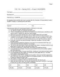 CIS 110 — Spring 2022 — Exam 2 ANSWERS