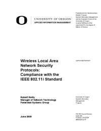 Wireless Local Area Network Security Protocols Compliance with IEEE 802.11i Standard