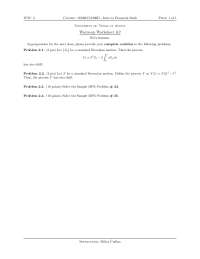 Intro to Financial Math Warm-up Worksheet #2