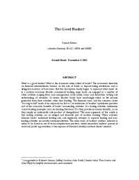 The Good Banker: Trading Activities and the Role of Banks in Modern Economy