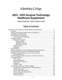 Surgical Technology Program Handbook: Berkeley College
