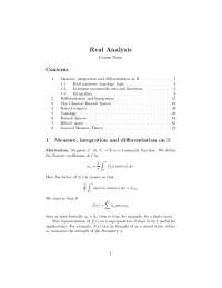 Real Analysis Course Notes: Measure, Integration, Differentiation, and Banach Spaces