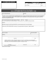 Health Sustaining Medication Assessment Form