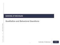 Qualitative and Behavioral Questions