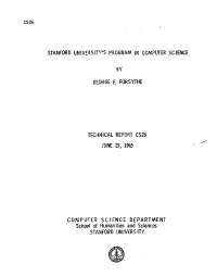 CS26: Technical Report on Computer Science by George E. Forsythe