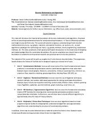 Discrete Mathematics and Algorithms Course Overview