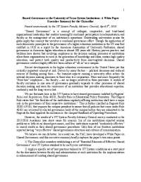Shared Governance at the University of Texas System Institutions: A White Paper