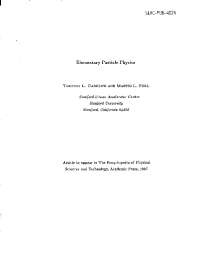 Elementary Particle Physics