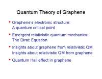 Quantum Theory of Graphene