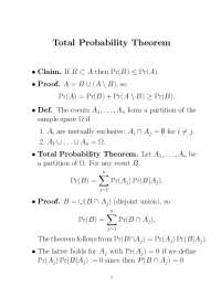 Total Probability Theorem and Random Variables