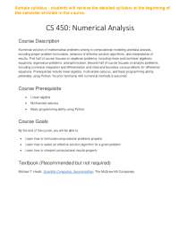CS 450: Numerical Analysis