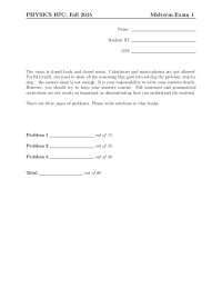 PHYSICS H7C: Fall 2015 Midterm Exam 1