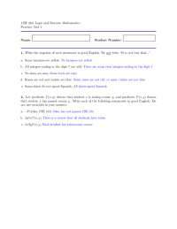 Logic and Discrete Mathematics Practice Test 1