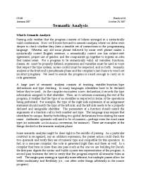 Semantic Analysis in Programming Languages
