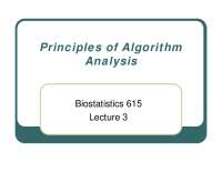Principles of Algorithm Analysis