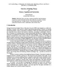Notes for a Modeling Theory of Science, Cognition and ...