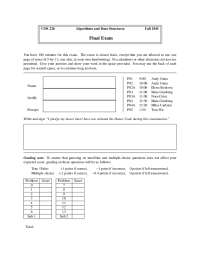 COS226 Algorithms and Data Structures Fall 2015 Final Exam